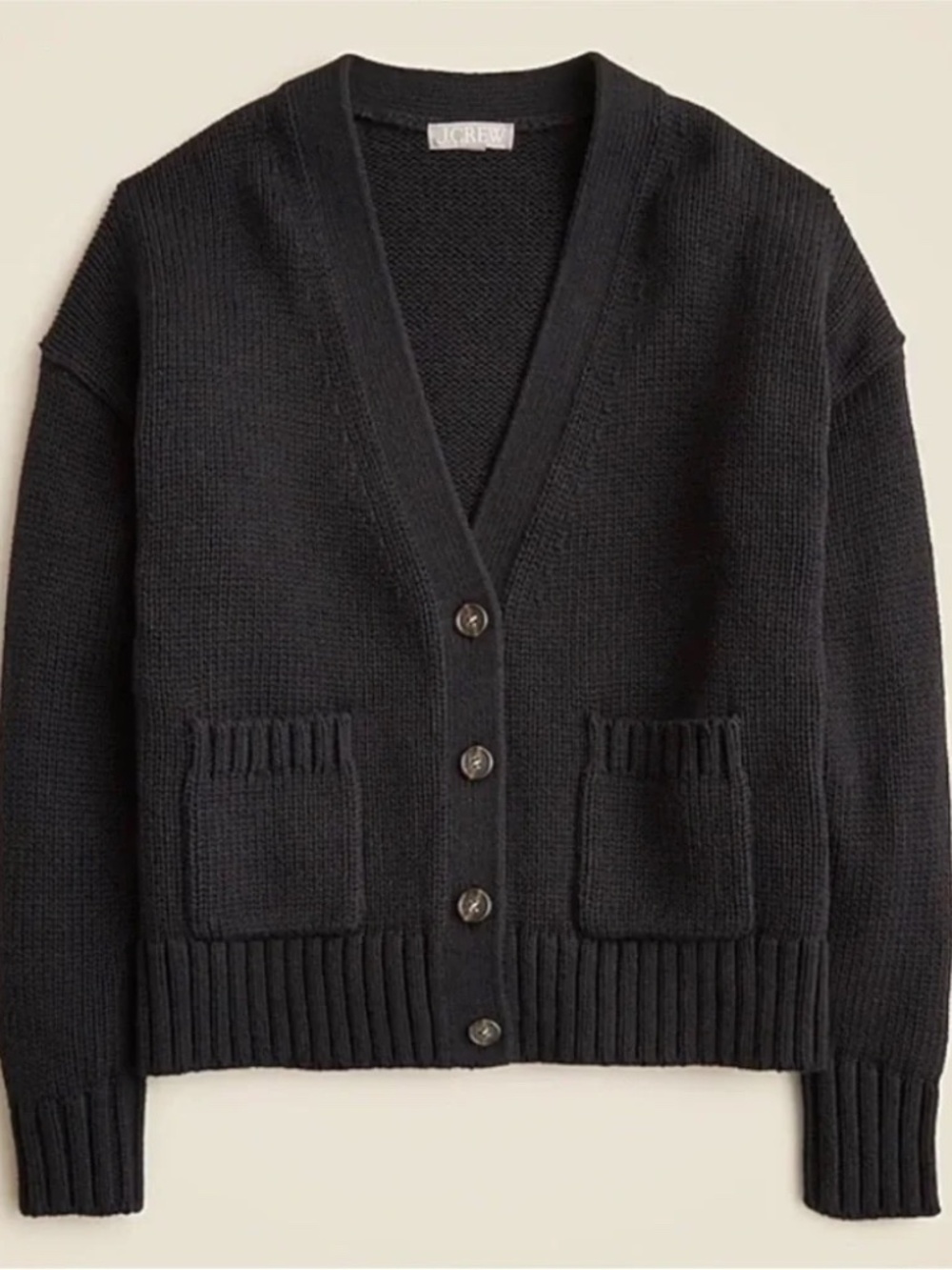 J.Crew Heritage Cotton Relaxed Cardigan Black